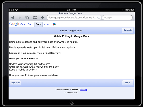 Редактирование документа на мобильном устройстве (изображение Google).