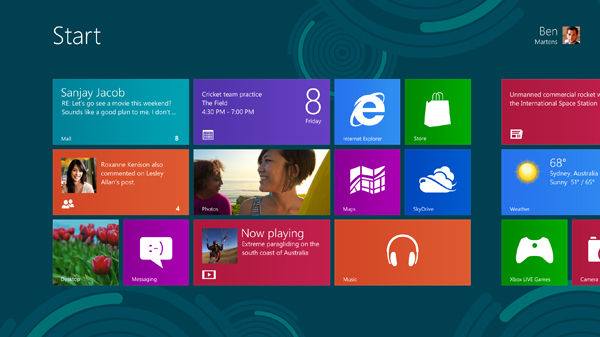 Интерфейс Windows 8 (здесь и ниже изображения Microsoft).