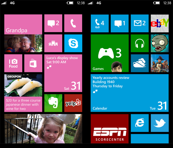 Интерфейс Windows Phone 8 (здесь и ниже изображения Microsoft).
