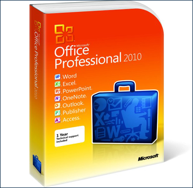 Коробочная версия профессиональной редакции Microsoft Office 2010.